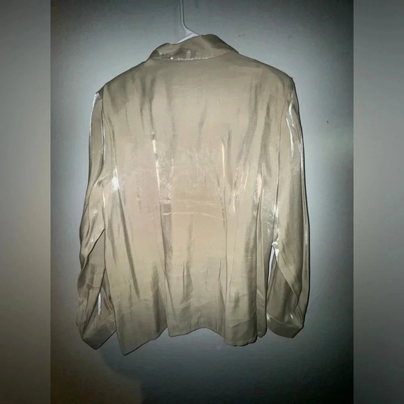 Bora Bora Button Up Shirt tan Rayon Blend size xl with shimmer - Picture 2 of 3